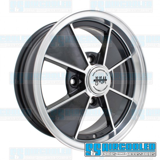 EMPI BRM Wheel, 00-9734-0, 15x4.5, 4x130 Pattern, Gloss Black w